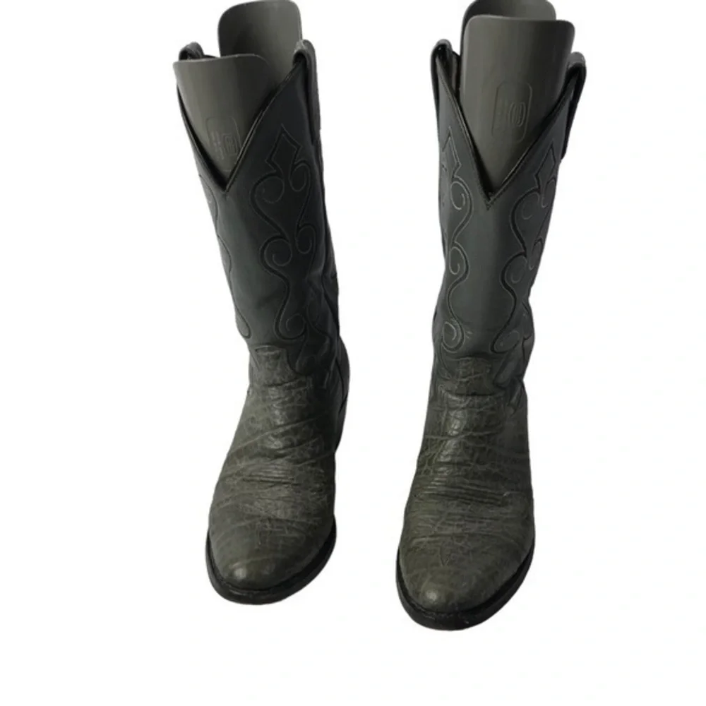 Dan Post 6297091 El Paso Grey Leather Men’s Cowboy Boots size 8.5 D